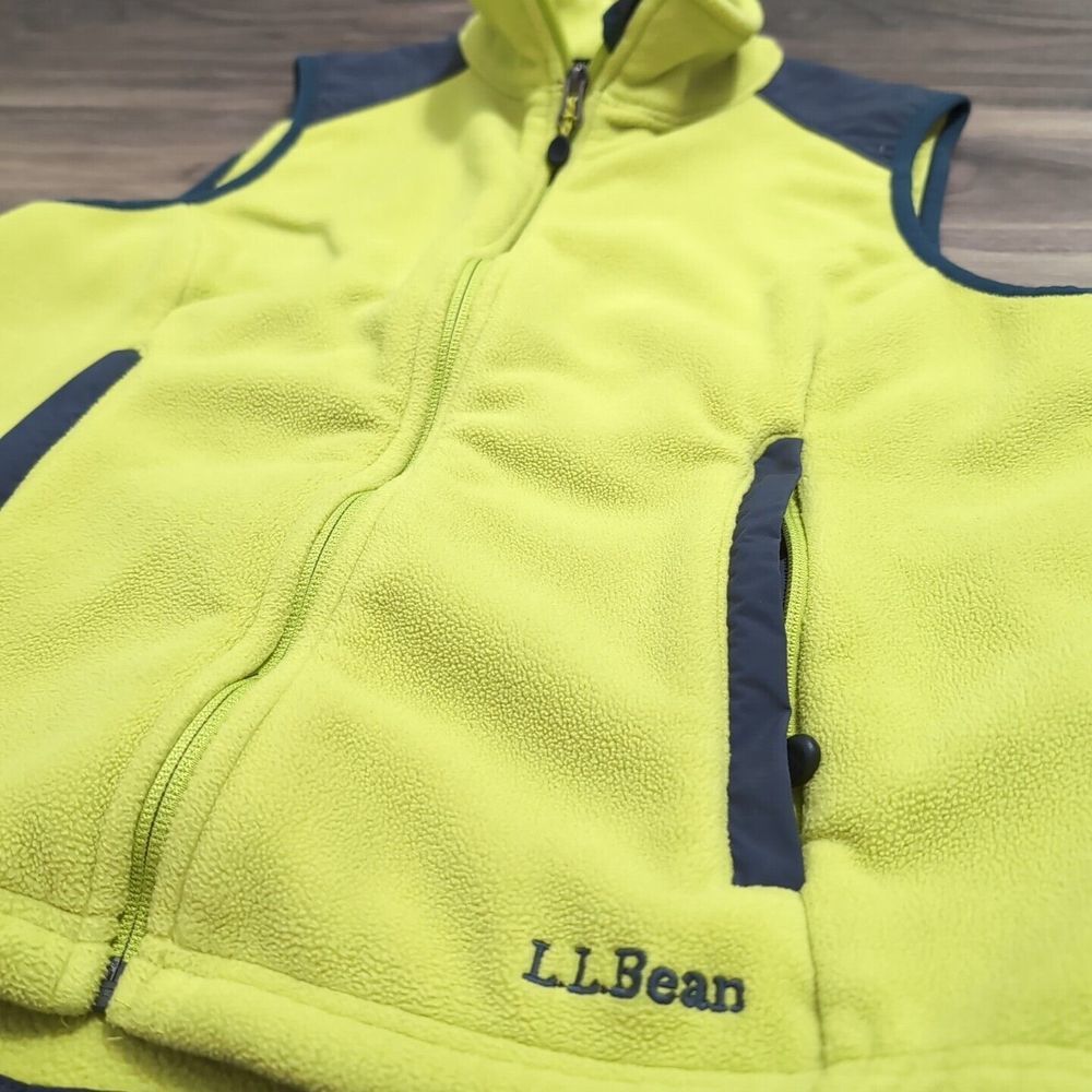 LL Bean Women's XS Yellow Outdoors Zip Up polyester & spandex Technical Vest S11
